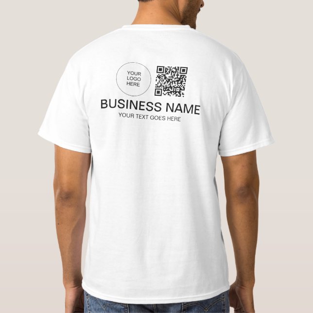 Bägge sidutskrivna mallarna Manar QR-Logotyp, arbe T Shirt (Baksida)