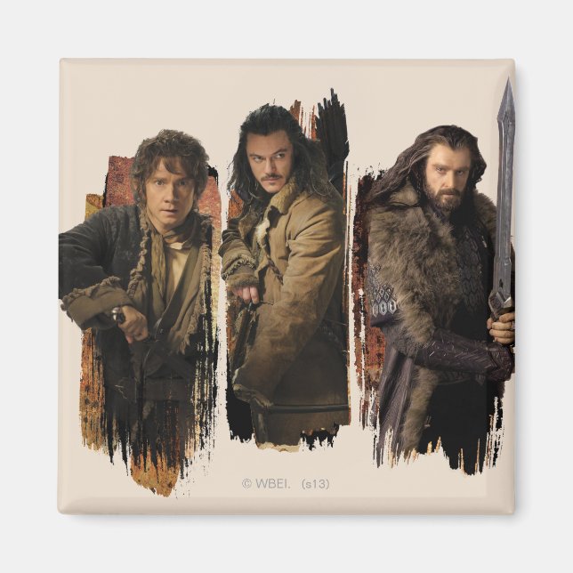 BAGGINS™, BARD THE BOWMAN™ OCH THORIN OAKENSHIELD™ MAGNET (Framsidan)