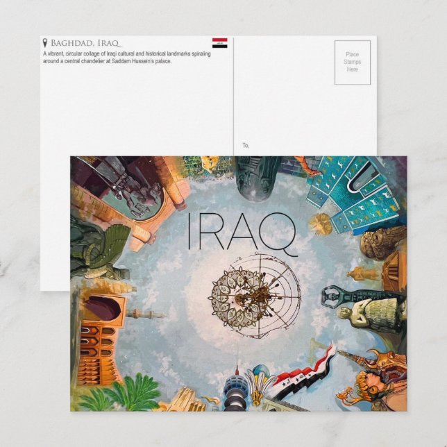 Baghdad, Irak Resebrevkort Vykort (Fram/baksida)