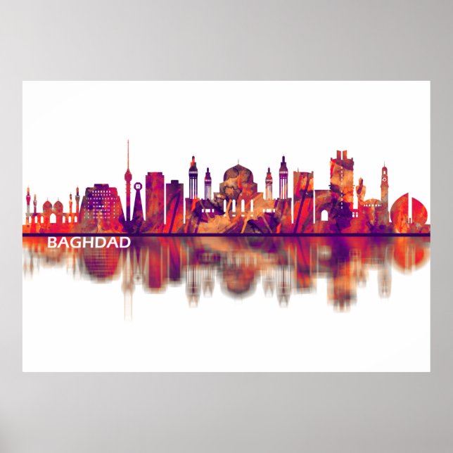 Baghdad Irak Skyline Poster (Framsidan)