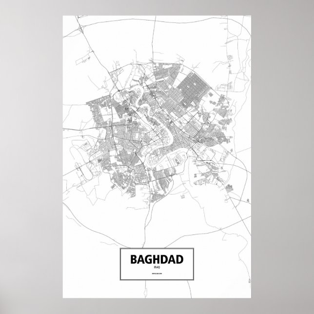 Baghdad, Irak (svart på vit) Poster (Framsidan)