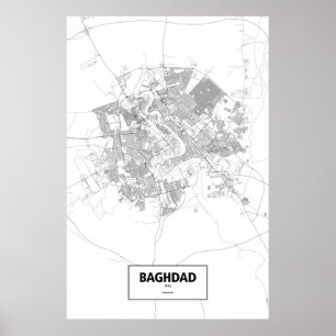 Baghdad Irak (svarten på vit) Poster