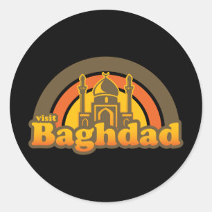 Baghdad Toppen Retro Runt Klistermärke