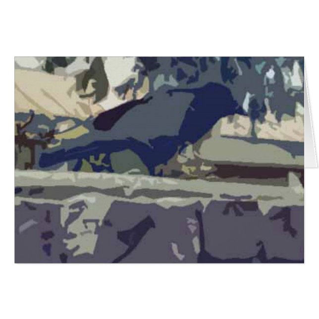 Bagheera kråkan hälsningskort (Framsidan Horizontal)