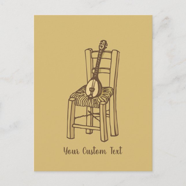 Baglama på stol vykort (Framsida)