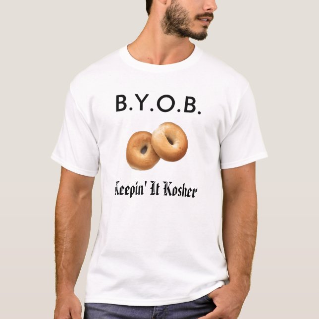 Baglar B.Y.O.B. som håller det Kosher T-shirt (Framsida)