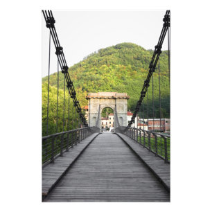 Bagni di Lucca, Toscana, Italien - En gammal bro Fototryck