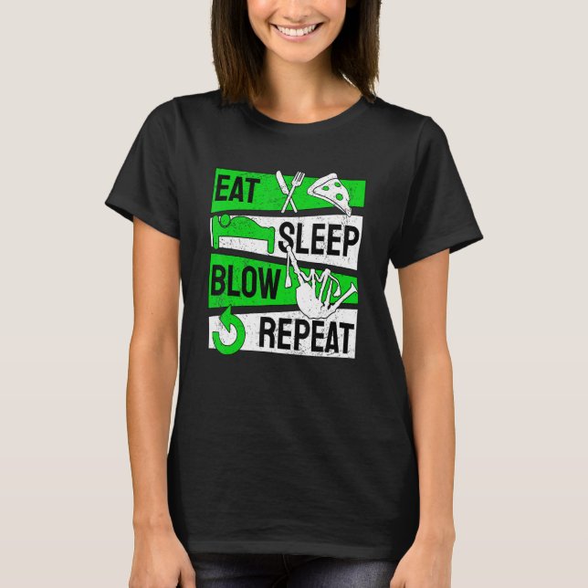 Bagpipe Bagpipes Eat Sleep Blow Repeat T Shirt (Framsida)