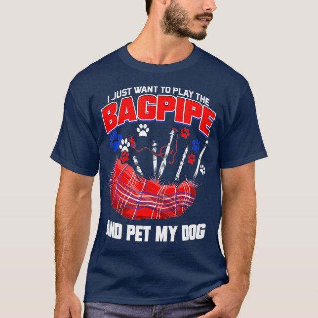 Bagpipe Dog Owner Muscian Bagpiper Gift T Shirt (Framsida)