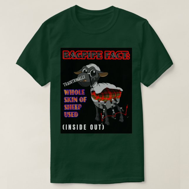 Bagpipe Fakt 6 T Shirt (Design framsida)