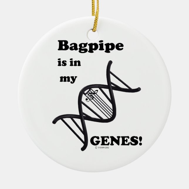 Bagpipe finns i mina gener julgransprydnad keramik (Framsidan)