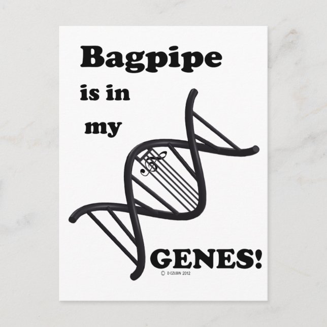 Bagpipe finns i mina gener vykort (Framsida)