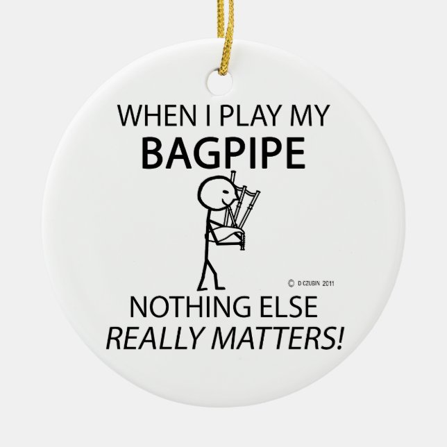 Bagpipe Ingenting annat Julgransprydnad Keramik (Framsidan)