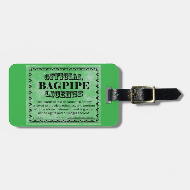 Bagpipe Licence Bagagebricka (Horisontell Framsida)
