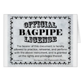 Bagpipe Licence Hälsningskort