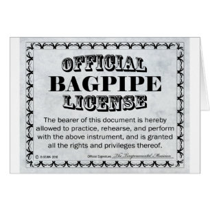 Bagpipe Licence Hälsningskort