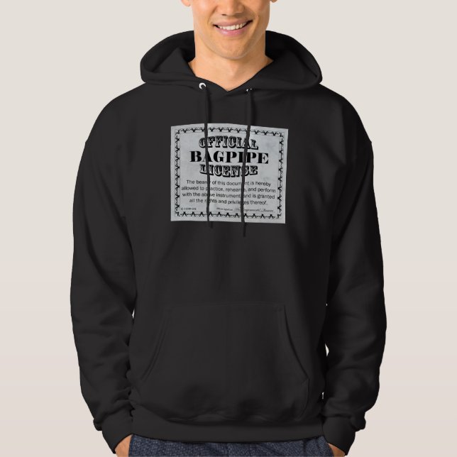 Bagpipe Licence Hoodie (Framsida)