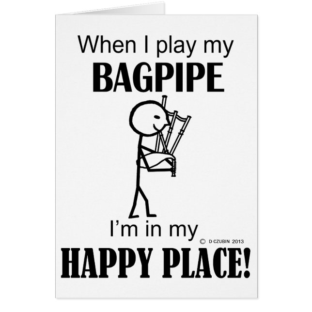 Bagpipe Lycklig Ställe Hälsningskort (Framsidan)