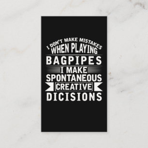 Bagpipe Mistakes Musical Instrument Loud Bagpiper Visitkort