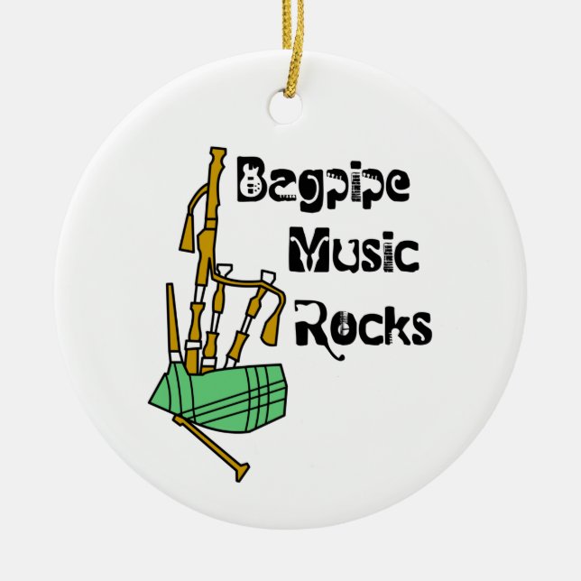 Bagpipe Music Sten Julgransprydnad Keramik (Framsidan)