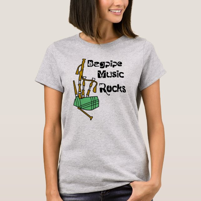 Bagpipe Music Sten T Shirt (Framsida)