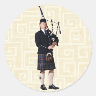 Bagpipe Musician Runt Klistermärke