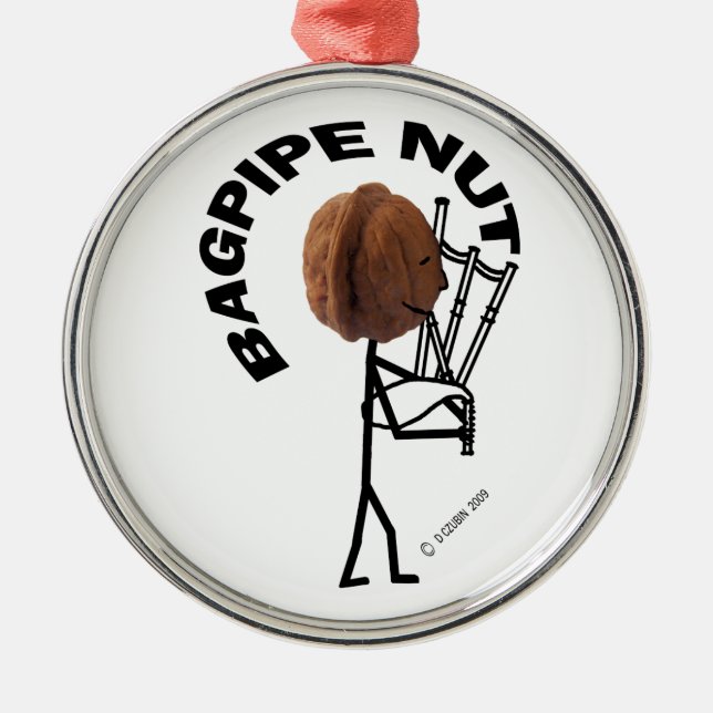 Bagpipe Nöt Julgransprydnad Metall (Framsidan)