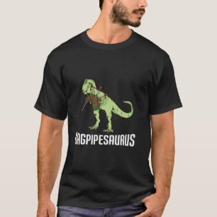 Bagpipe Player Gift Kids Dinosaur Älskare Bagpipes T Shirt