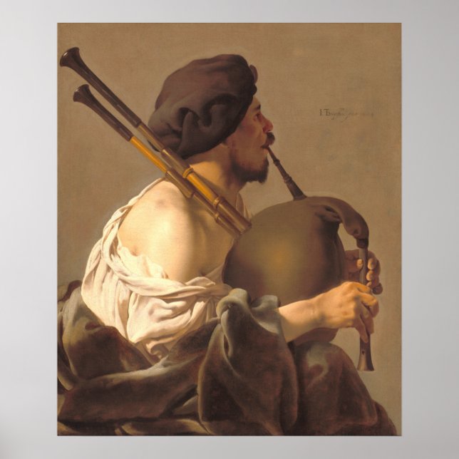Bagpipe Player - H. ter Brugghen Fine Art Poster (Framsidan)