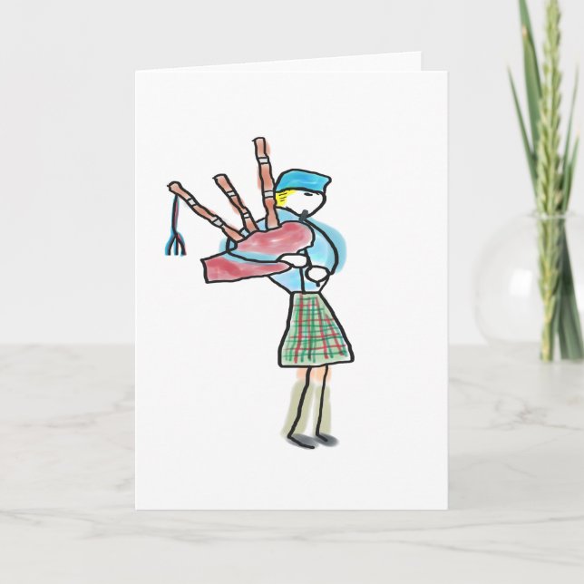 Bagpipe Playing Kort (Framsida)