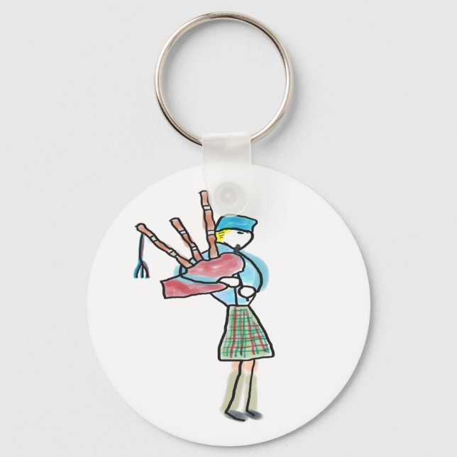 Bagpipe Playing Nyckelring (Framsida)