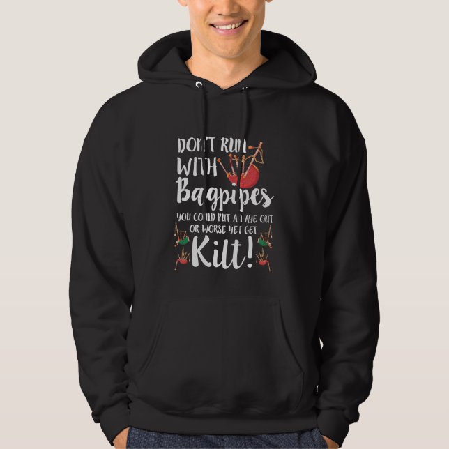 Bagpipe Quote Kilt Music Scotland Bagpiping Humor Hoodie (Framsida)