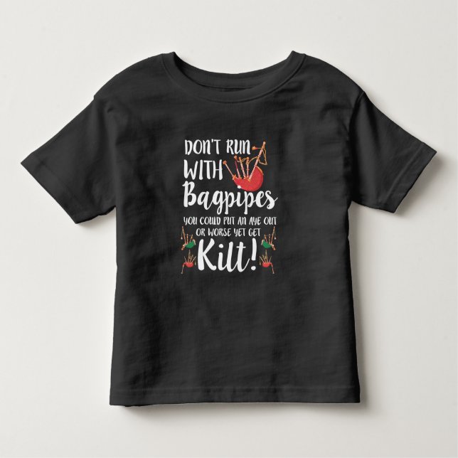 Bagpipe Quote Kilt Music Scotland Bagpiping Humor T Shirt (Framsida)