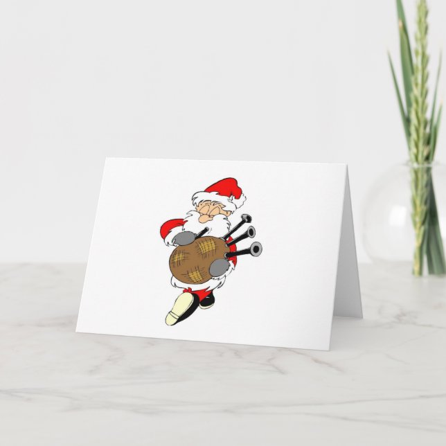 Bagpipe Santa Helgkort (Framsida)