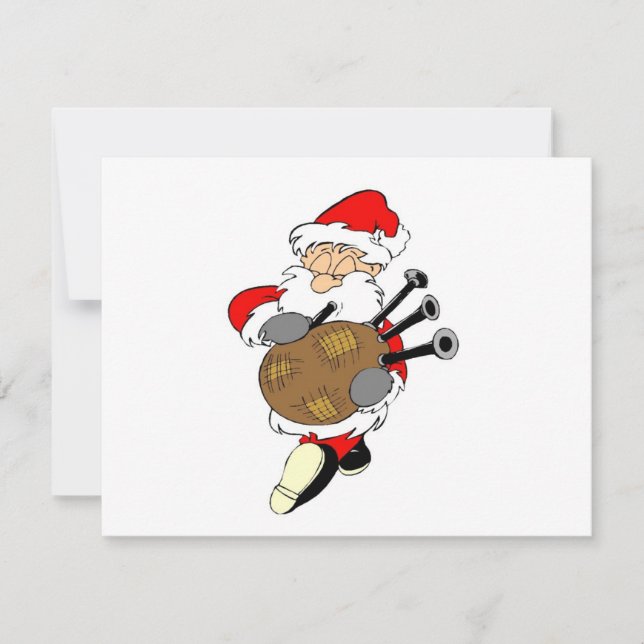 Bagpipe Santa Julkort (Framsida)
