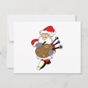 Bagpipe Santa Julkort