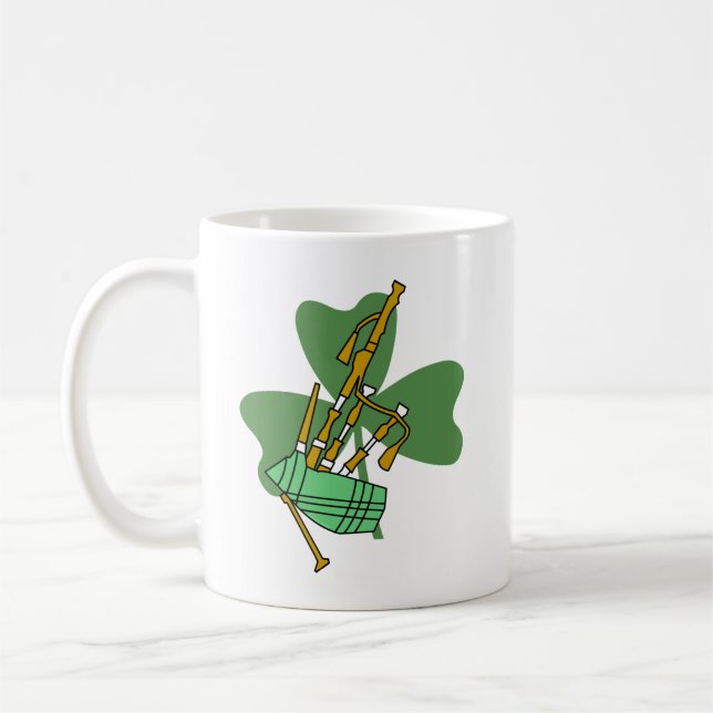 Bagpipe Shamrock Kaffemugg (Vänster)