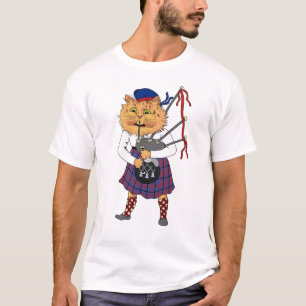 Bagpipe Spelar skotsk katt T Shirt