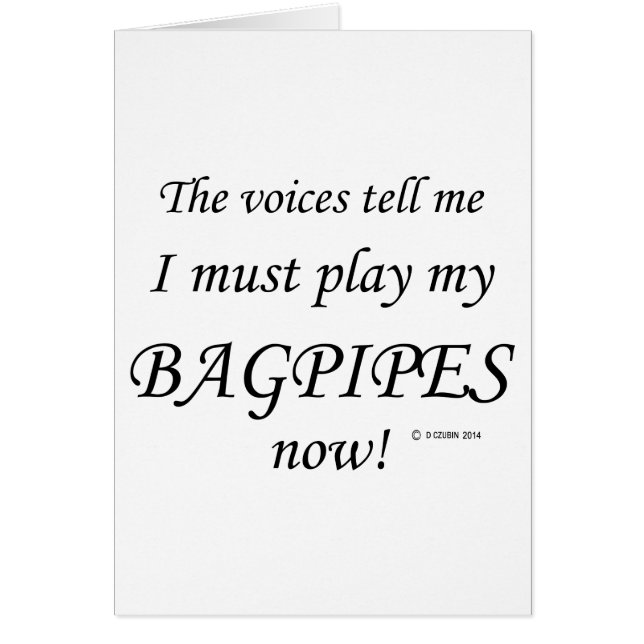 Bagpipens röster säger must Play Hälsningskort (Framsidan)