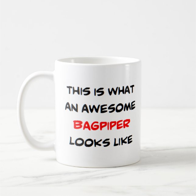 bagpiper, fantastisk kaffemugg (Vänster)