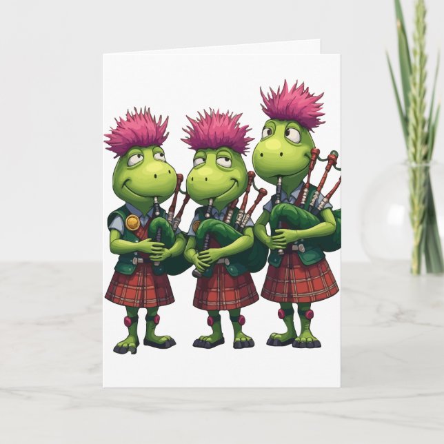 Bagpiper för "Burns Supply Scottish Greeting Card" Helgkort (Framsida)