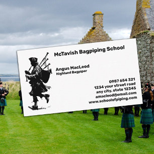 Bagpiper och Bagpiper School Visitkort