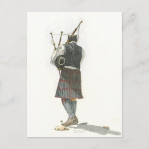 Bagpiper på Beach Vykort
