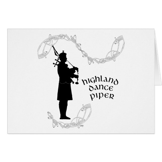 Bagpiper Silhouette Hälsningskort (Framsidan Horizontal)