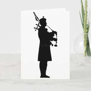 Bagpiper Silhouette Kort