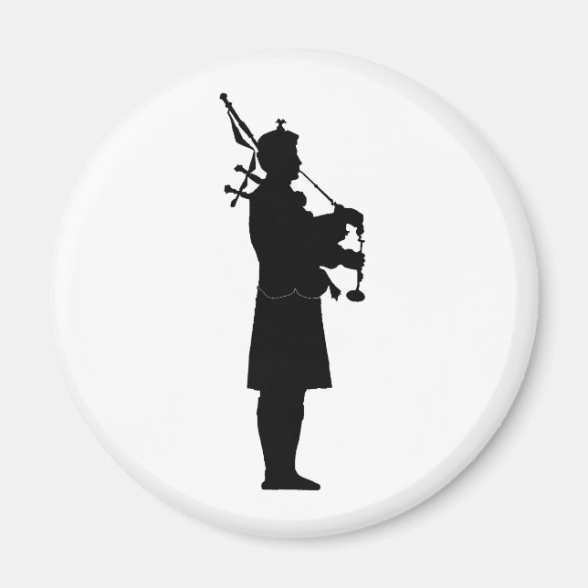 Bagpiper Silhouette Magnet (Framsidan)