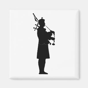 Bagpiper Silhouette Magnet