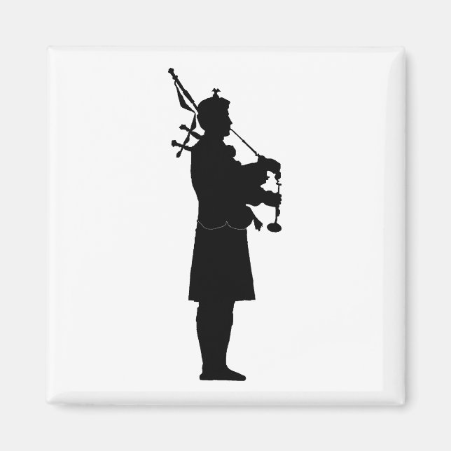Bagpiper Silhouette Magnet (Framsidan)
