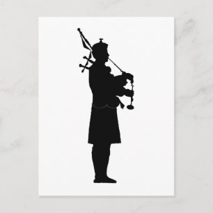 Bagpiper Silhouette Vykort