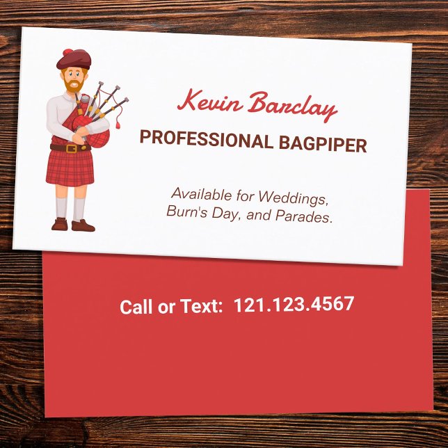 Bagpiper Visitkort (Bagpiper Business Cards)